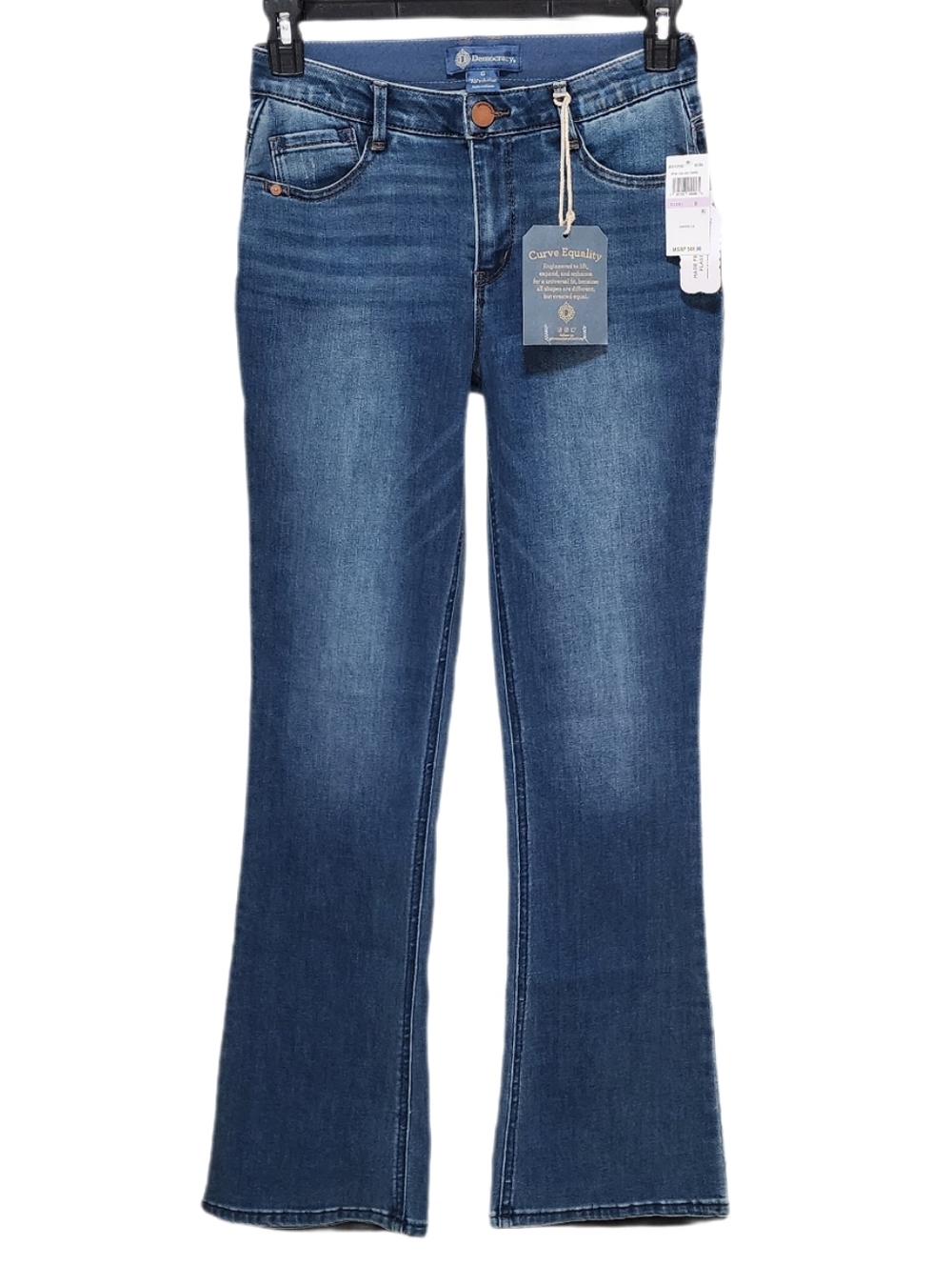 Democracy Jeans Itty Bitty Bootcut High Rise Ab Solution Core Stretch Blue 6